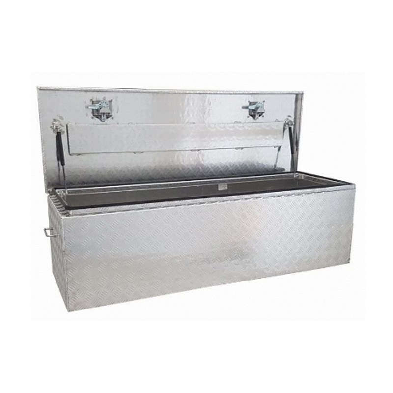 Checker Top Opening Trailer Drawbar Aluminum Toolbox