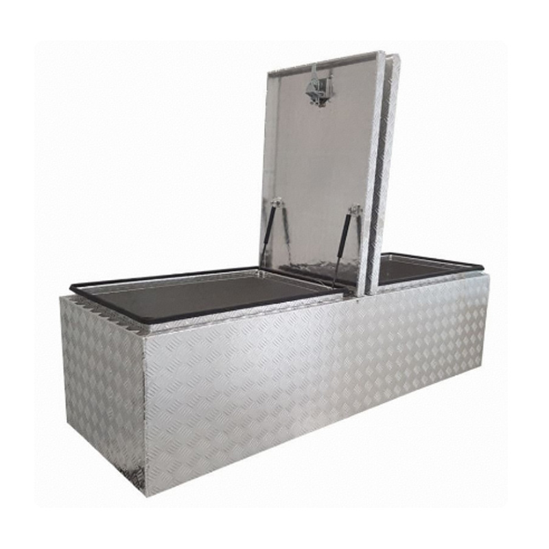 1770 x 600 x 500mm Aluminium Checker Flat Top Gullwing Cross Deck Dual 2 Lid Ute Tool box 4 Your Truck Ute Trailer Toolbox & Canopy