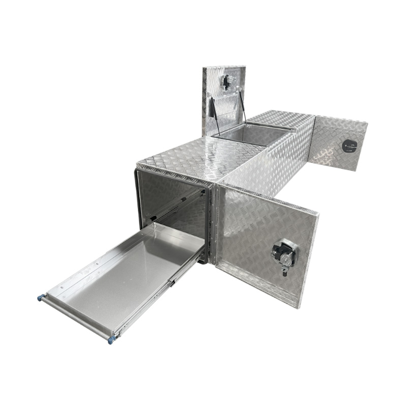 2200 x 550 x 550mm Aluminium 3 Lid Slides BBQ Generator Camper Toolbox