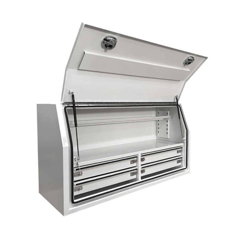 1400 x 600 x 820mm Aluminium Full Side Opening 4 Drawer Slide Ute Tool Box Truck Trailer Toolbox Shelving