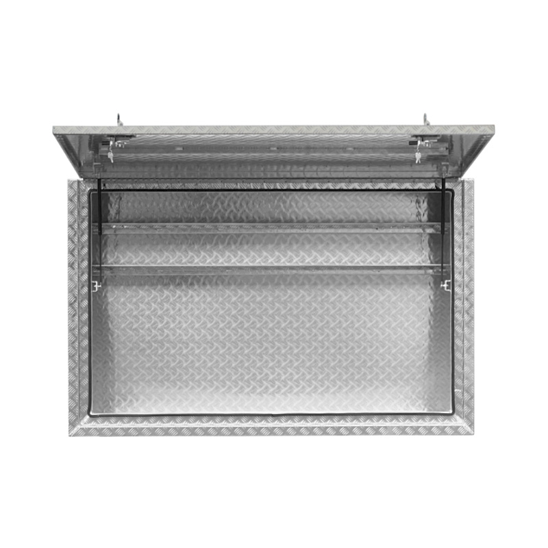 1900 x 600 x 1200mm Aluminium Checker Full Side Opening Truck Tool Box HIGH Side Trailer Toolbox Shelving