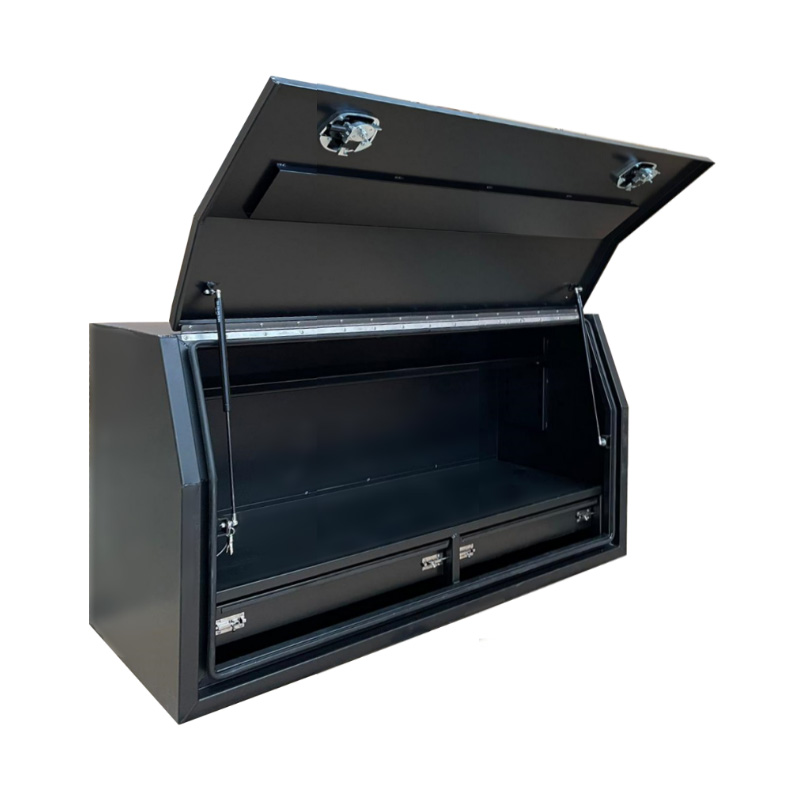 1400 x 600 x 820mm Aluminium Full Side Opening 2 Drawer Slide Ute Tool Box Truck Trailer Toolbox Shelving