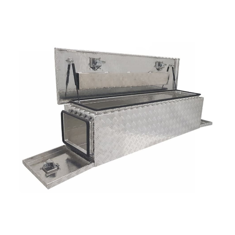 1500 x 400 x 400mm Aluminium Checker 3 Lid Ute Toolbox Trailer Camping Camper Caravan Truck Tool Box