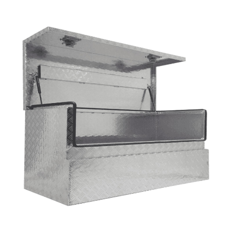 1400 x 600 x 700mm Aluminium Checker Tool Box Ute Truck Fridge Trailer 3/4 Angle Storage Toolbox