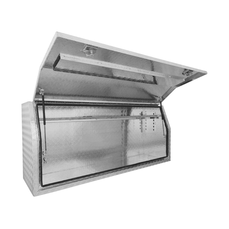 1900 x 530 x 820mm Aluminium Checker Full Side Opening Ute Tool Box Truck Trailer Toolbox Shelving