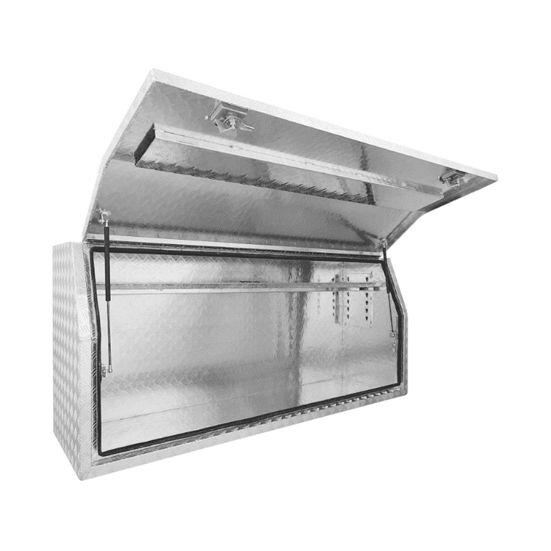 1800 x 530 x 820mm Aluminium Checker Full Side Opening Ute Tool Box Truck Trailer Toolbox Shelving
