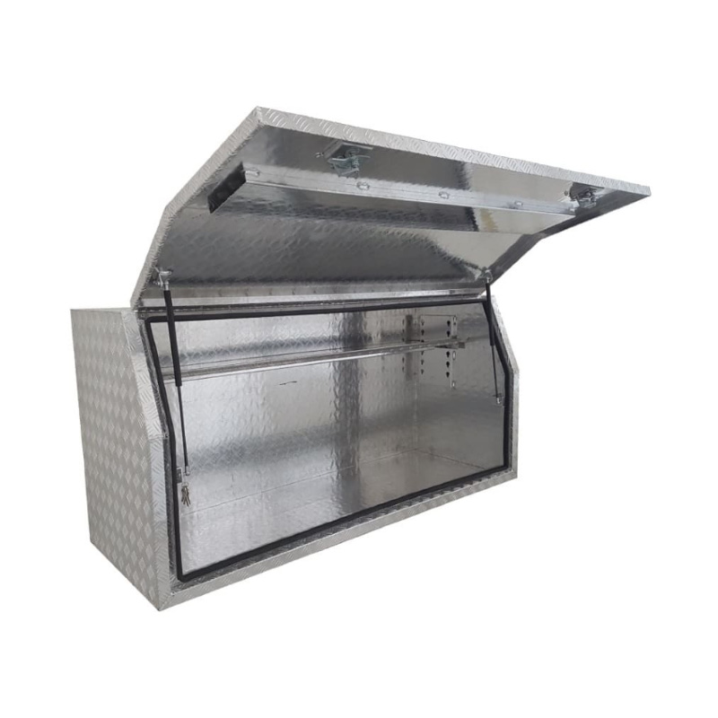 1700 x 530 x 820mm Aluminium Checker Full Side Opening Ute Tool Box Truck Trailer Toolbox Shelving