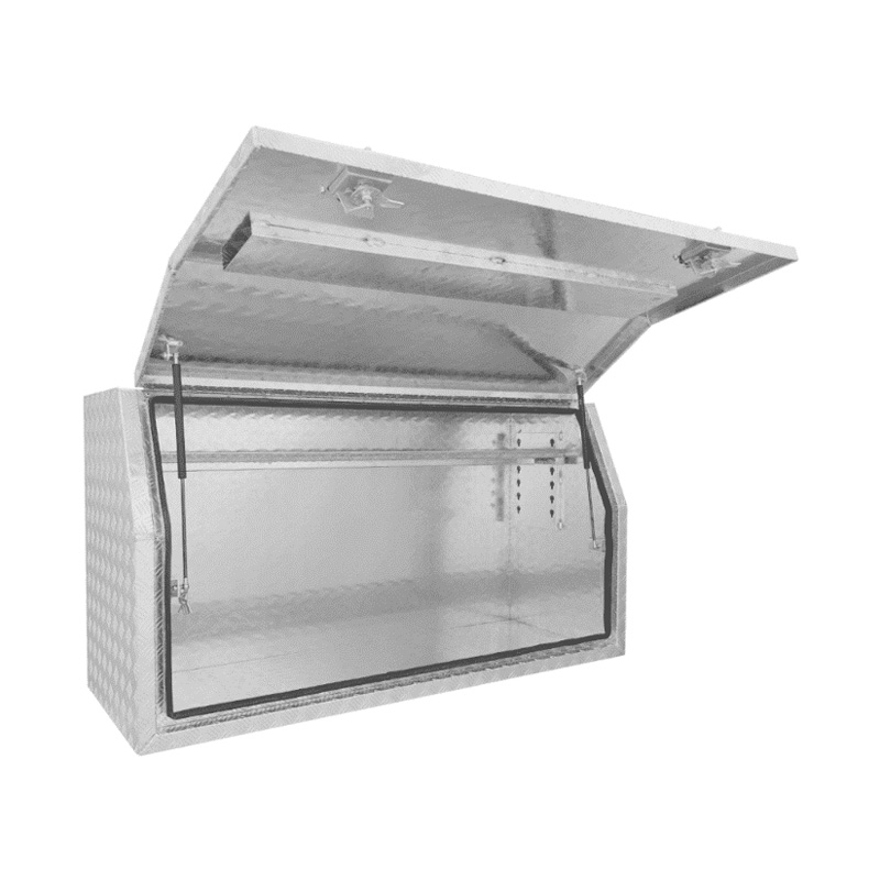 1600 x 530 x 820mm Aluminium Checker Full Side Opening Ute Tool Box Truck Trailer Toolbox Shelving