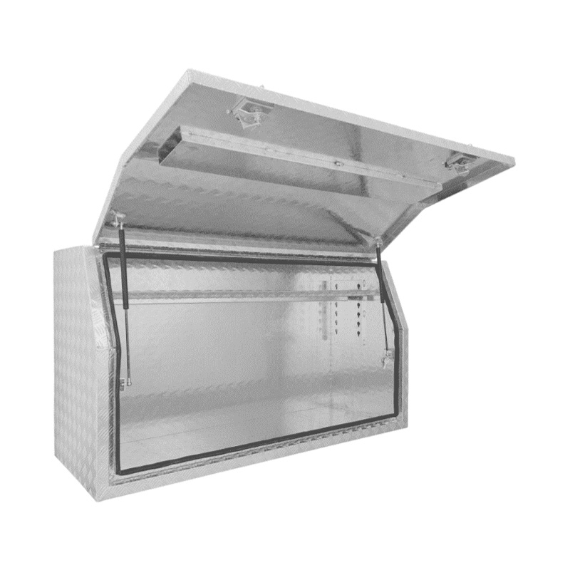 1500 x 530 x 820mm Aluminium Checker Full Side Opening Ute Tool Box Truck Trailer Toolbox Shelving