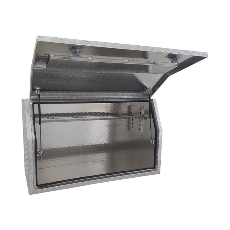 1400 x 530 x 820mm Aluminium Checker Full Side Opening Ute Tool Box Truck Trailer Toolbox Shelving