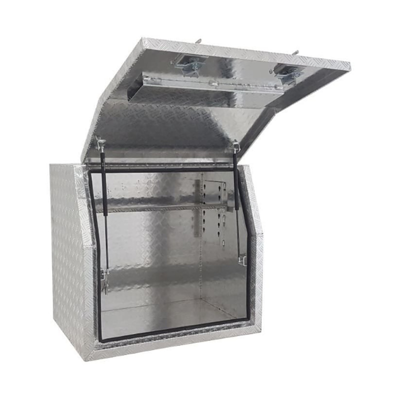 900 x 600 x 820mm Aluminium Checker Full Side Opening Ute Tool Box Truck Trailer Toolbox Shelving
