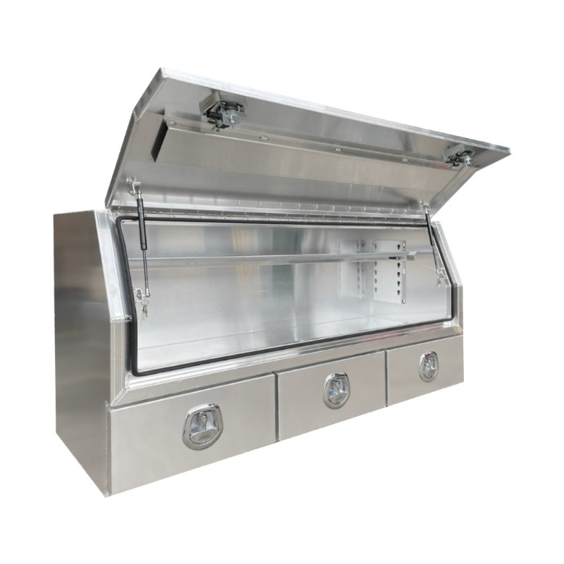 1700 x 600 x 820mm Aluminium 3/4 Half Side Opening 3 Drawer Slide Ute Tool Box Truck Trailer Toolbox Shelving