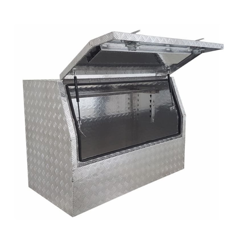 1200 x 600 x 820mm Aluminium Checker 3/4 Half Side Opening Ute Tool Box Truck Trailer Toolbox Shelving