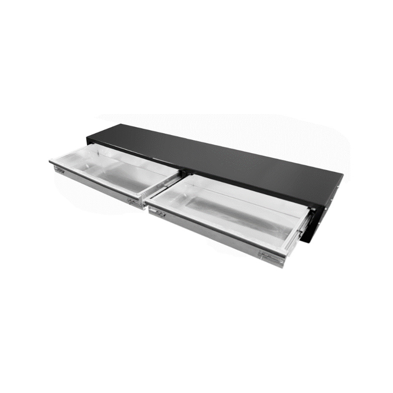 1920 x 440 x 230mm Black Aluminium 2 Drawer Unit for Ute Truck Tool box Canopy Caravan Tool Box