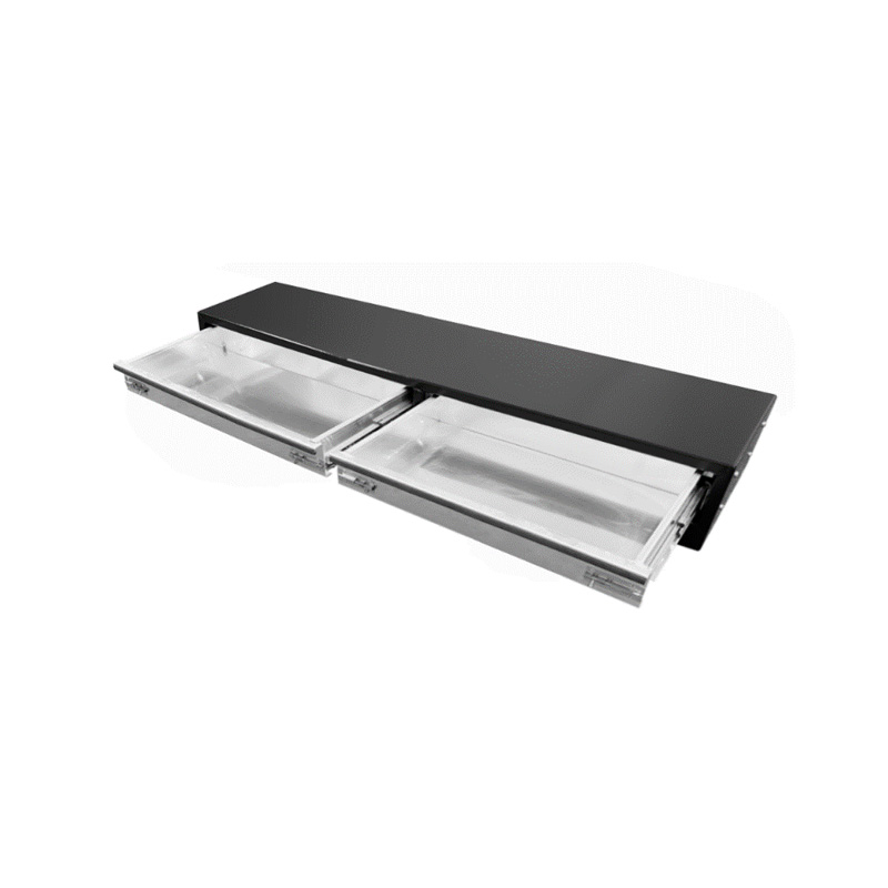 520 x 440 x 230mm Black Aluminium 2 Drawer Unit for Ute Truck Tool box Canopy Caravan Toolbox
