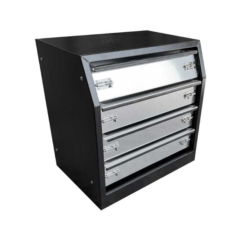 600 x 430 x 620mm Black Aluminium 4 Drawer Unit for Ute Truck Tool box Canopy Caravan Tool Box