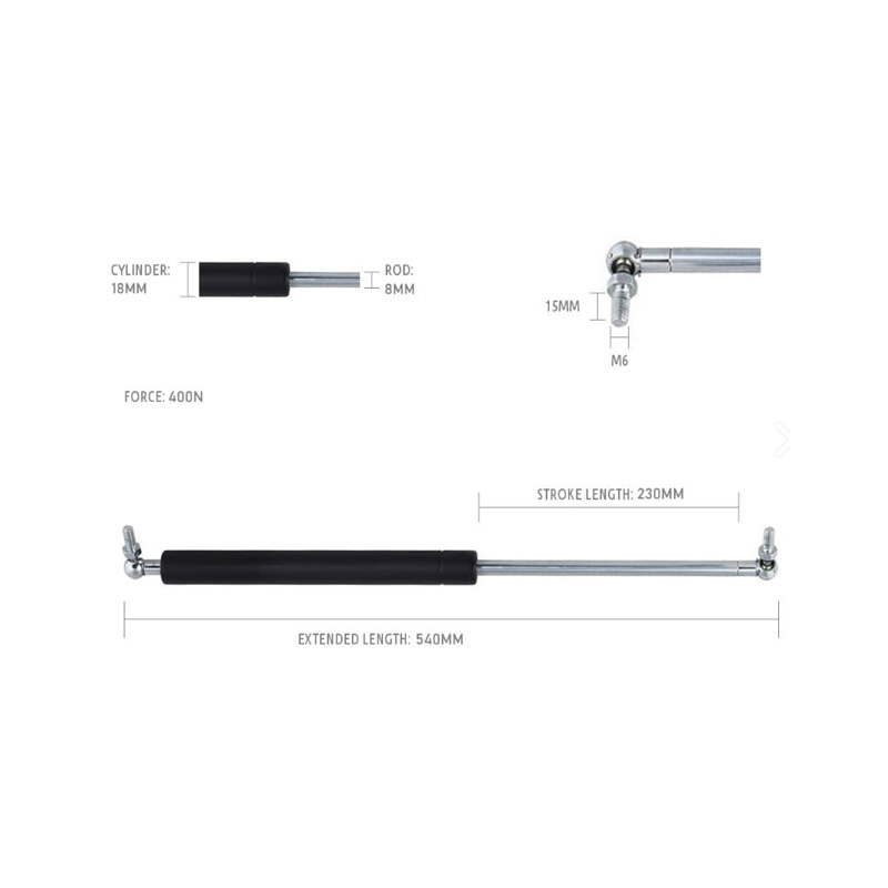 Gas Strut 230-540/400N GS230-540-400N