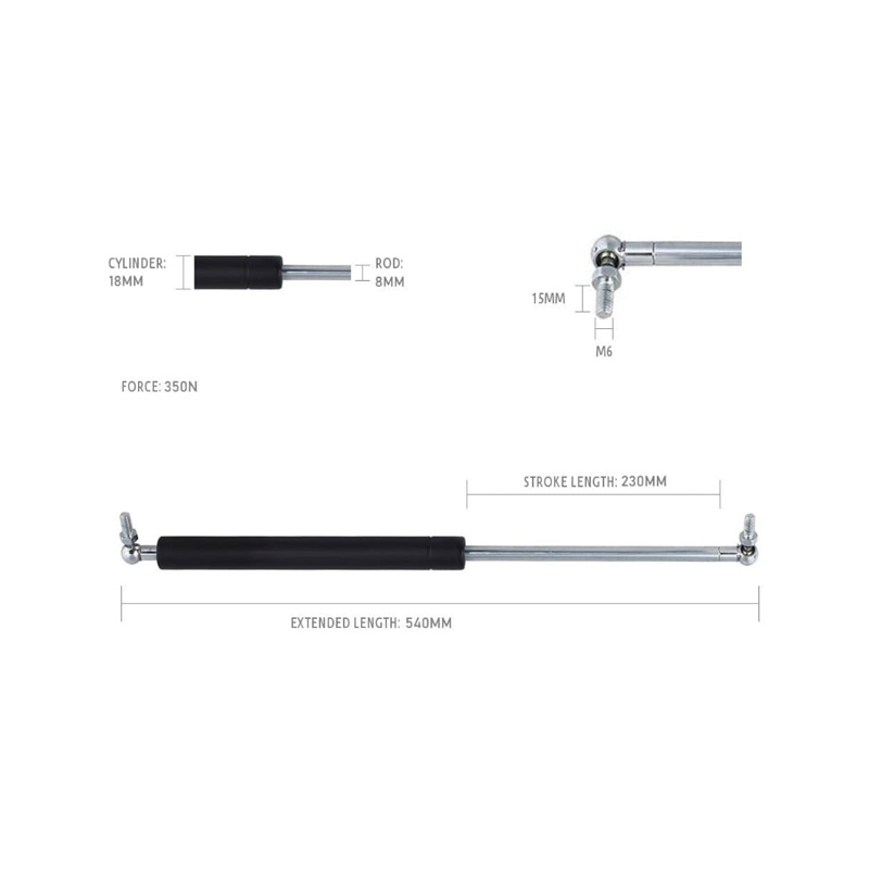 Gas Strut 230-540/350N GS230-540-350N