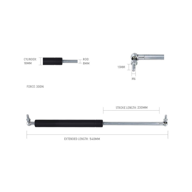 Gas Strut 230-540/300N GS230-540-300N