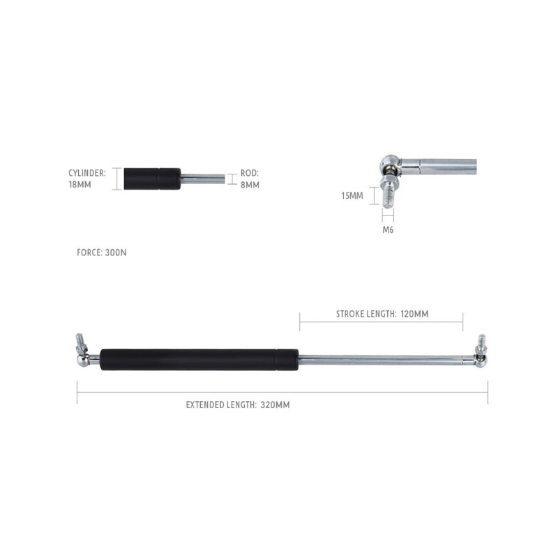 Gas Strut 120-320/300N GS120-320-300N