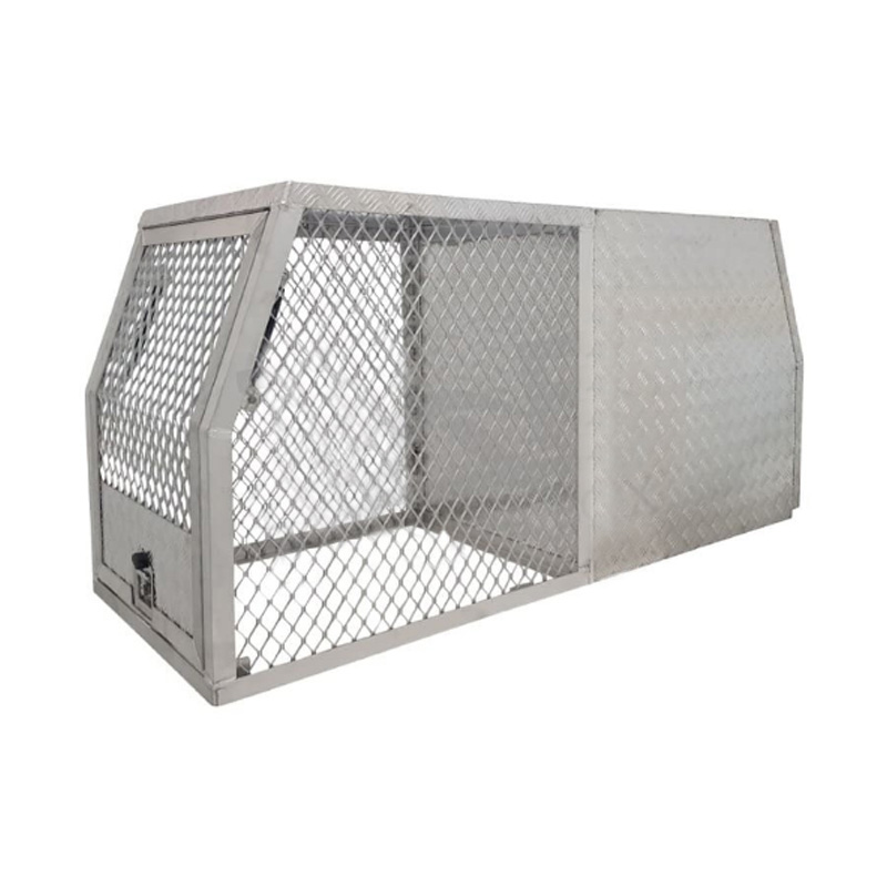 1770 x 700 x 820mm Aluminium Checker Ute Tool Box Truck Trailer Full Dog Box Cage Mesh Part Canopy Toolbox