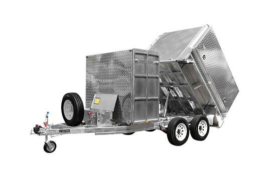 8×5ft Hydraulic Gardening Trailer with Tilt Tray & Front Mower Box
